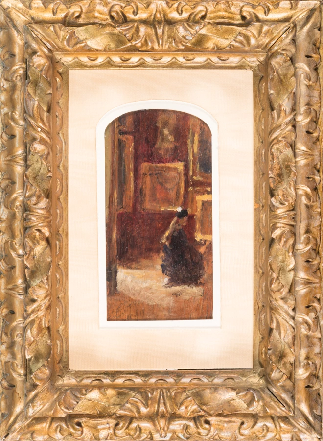 Signora nello studio del pittore